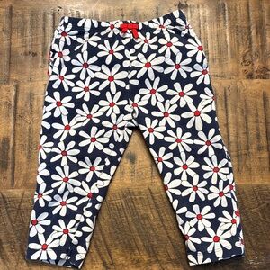 Gymboree Navy Leggings with White Daisy and Red Accent